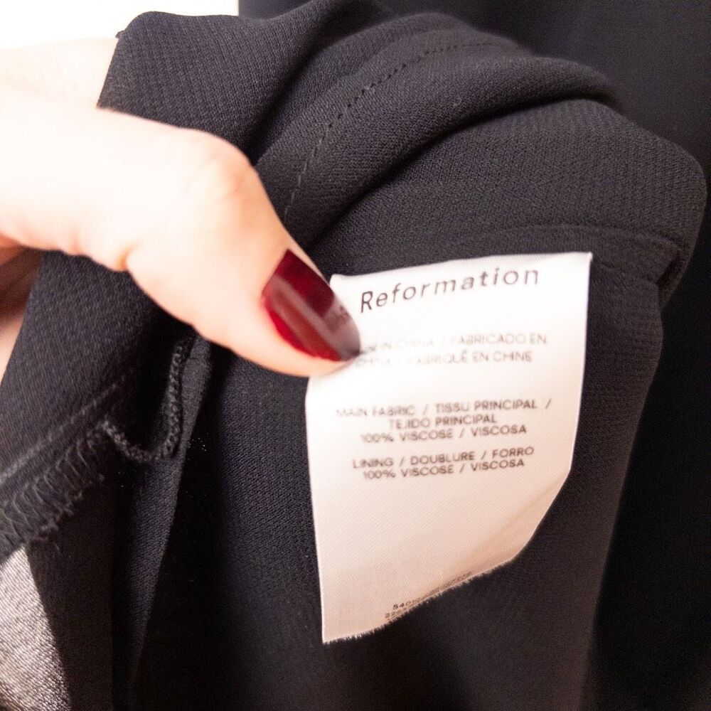 Reformation Castalia Dress Black Size 10 - Picture 6 of 9
